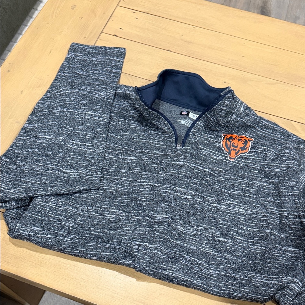 Chicago Bears Men's Navy Zip-Up Sweater